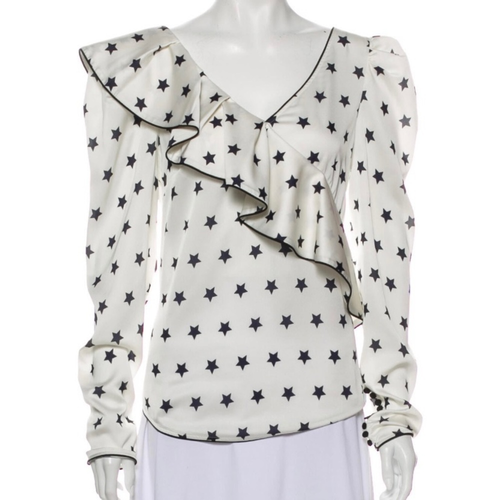 Self-Portrait blouse with ruffle embellishment